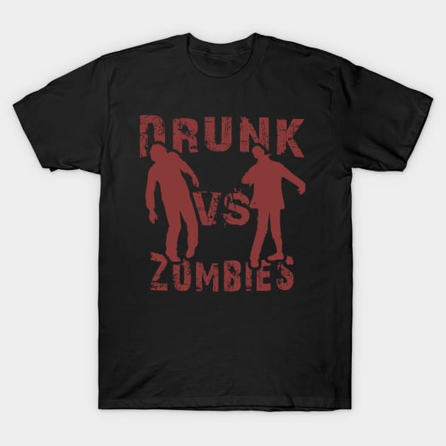 Drunk vs Zombie - Funny Zombie T-Shirt by tatzkirosales-shirt-store